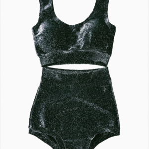 Ensemble 2 pièces Velours Noir Brillant